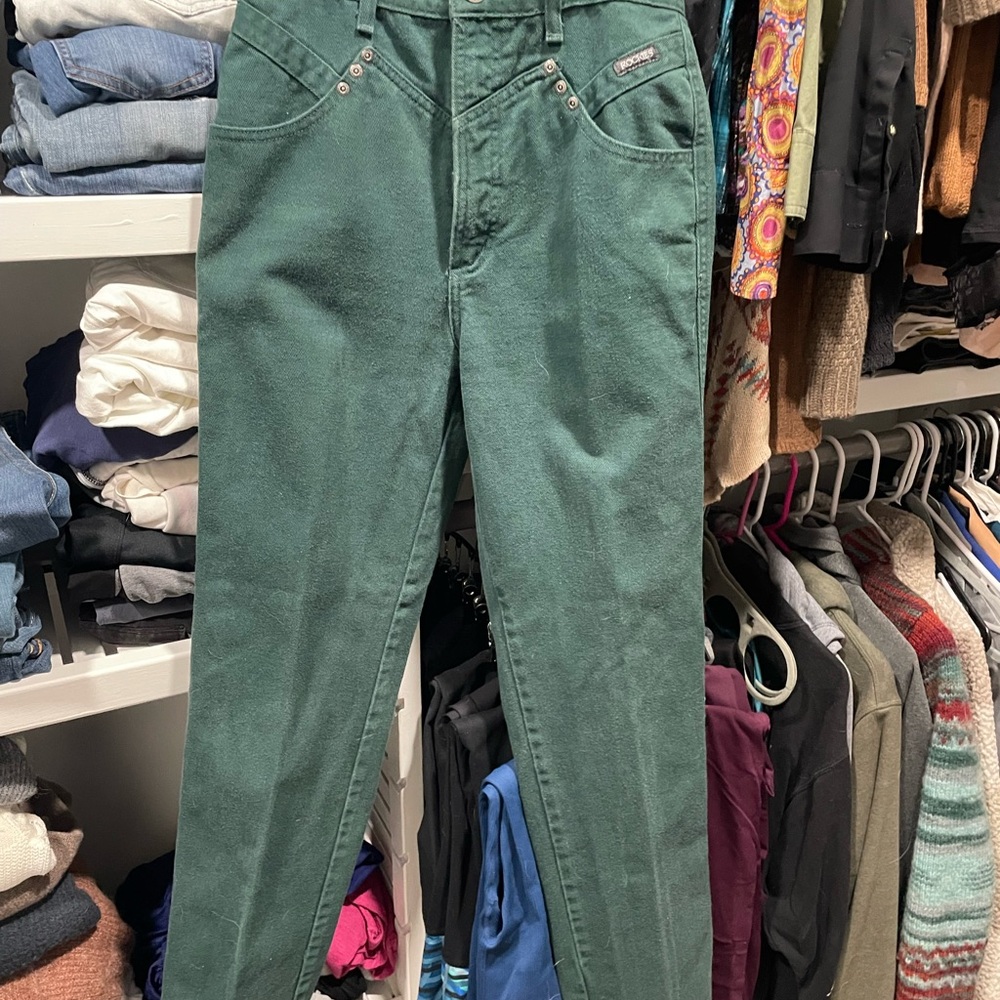 Rockies Green High Rise Jeans Straight Leg